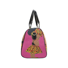 Load image into Gallery viewer, Custom Diaper Tote Bag - Ethnic Super Cute African American Baby Girl - Raspberry Red Travel Tote Baby Bag