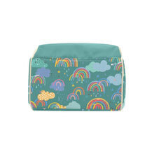 Load image into Gallery viewer, Designer Diaper Bags - Unisex Rainbows With Baby Name On Green - Waterproof Multi-Function Backpack