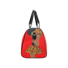 Load image into Gallery viewer, Custom Diaper Tote Bag - Ethnic Super Cute African American Baby Girl - Bright Red Travel Tote Baby Bag