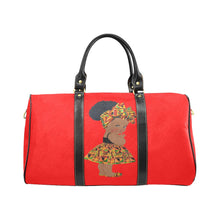 Load image into Gallery viewer, Custom Diaper Tote Bag - Ethnic Super Cute African American Baby Girl - Bright Red Travel Tote Baby Bag