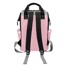 Load image into Gallery viewer, Personalize Optional - Designer Diaper Bags - African American Baby Girl With Afro Pigtails Powder Pink - Waterproof Multi-Function Backpack