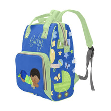 Load image into Gallery viewer, Diaper Bag Backpack | Cutest Sleepy African American Baby Boy With Bling Waterproof Backpack