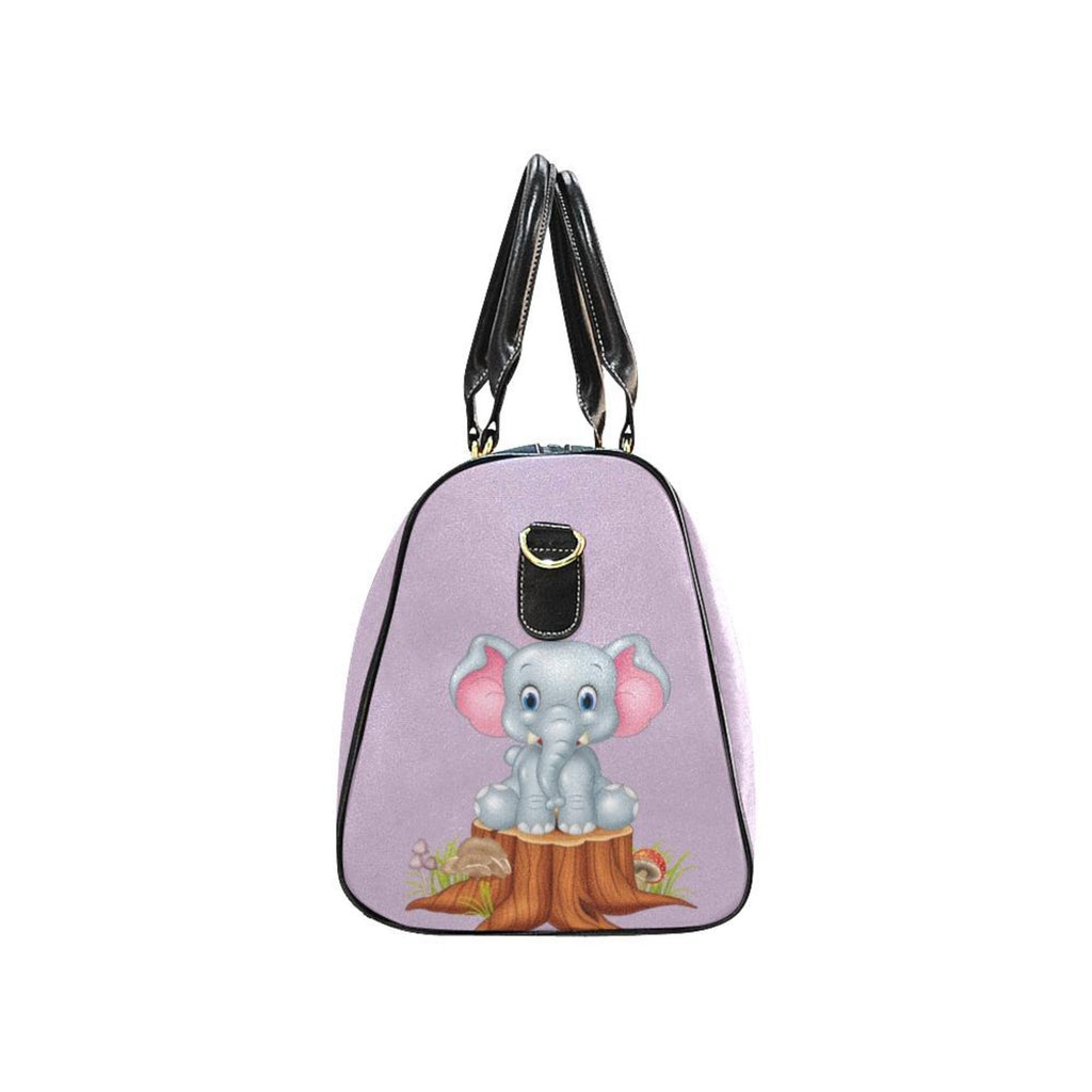 Custom Diaper Tote Bag - Super Cute Cartoon Baby Elephant On Lavender - Diaper Travel Bag