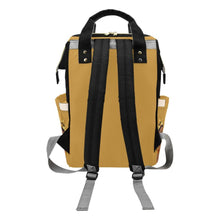 Load image into Gallery viewer, Designer Diaper Bag - Ethnic King African American Baby Boy - Khaki Gold Multi-Function Backpack
