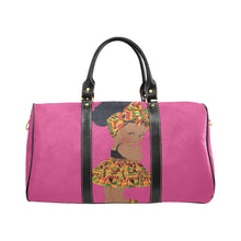 Load image into Gallery viewer, Custom Diaper Tote Bag - Ethnic Super Cute African American Baby Girl - Raspberry Red Travel Tote Baby Bag