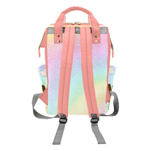 Load image into Gallery viewer, Biracial - Multi-Racial Pretty Eyes Baby Girl Fairy Princess Rainbow Coral Diaper Bag Backpack