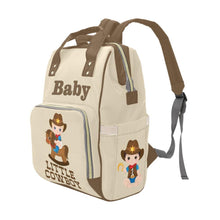 Load image into Gallery viewer, Designer Diaper Bag - Cutest Little Cowboy Boy Personalized Multi-Function Backpack