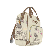 Load image into Gallery viewer, Mommy &amp; Baby Giraffe Tan Baby Bag Multi-Function Premium Backpack