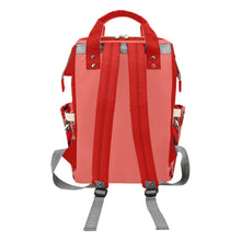 Load image into Gallery viewer, Adorable African American Baby Girl With Pink Bow On Coral Diaper Bag Backpack