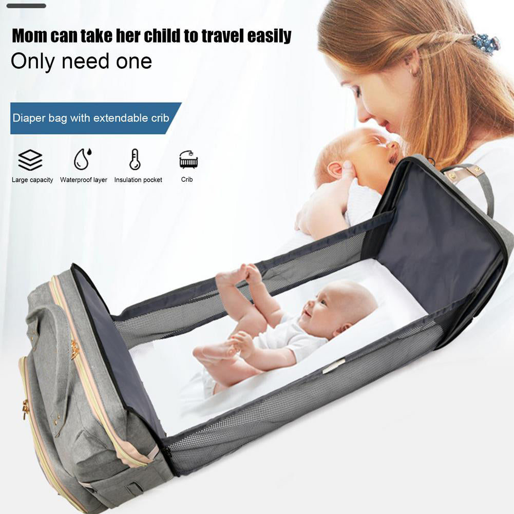 Diaper Bag Backpack With Expandable Play Area Changing Station - Large Capacity