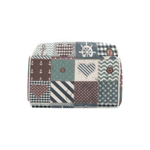 Load image into Gallery viewer, Personalized Patchwork Nautical Style with Label and Name Multi-Function Backpack