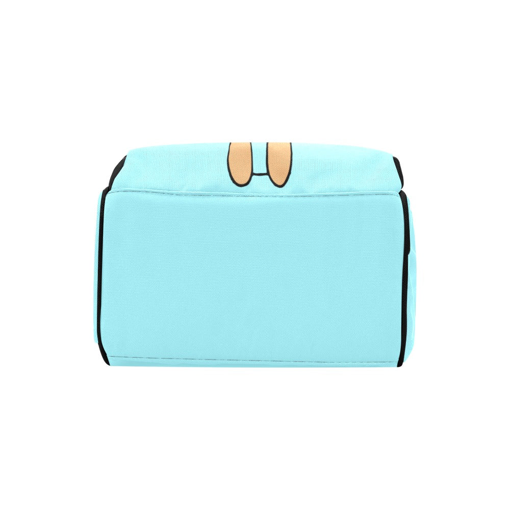 Designer Diaper Bag Lighter Skin African American Girl Electric Blue Waterproof Diaper Bag Backpack