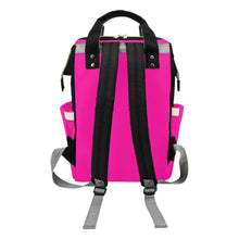 Load image into Gallery viewer, Designer Diaper Bags - African American Baby Girl With Natural Afro Pigtails And Head Wrap Hot Pink