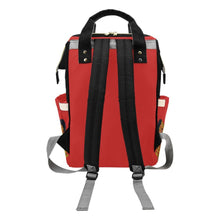 Load image into Gallery viewer, Designer Diaper Bag - Ethnic African American Baby Girl - Dark Red Multi-Function Backpack