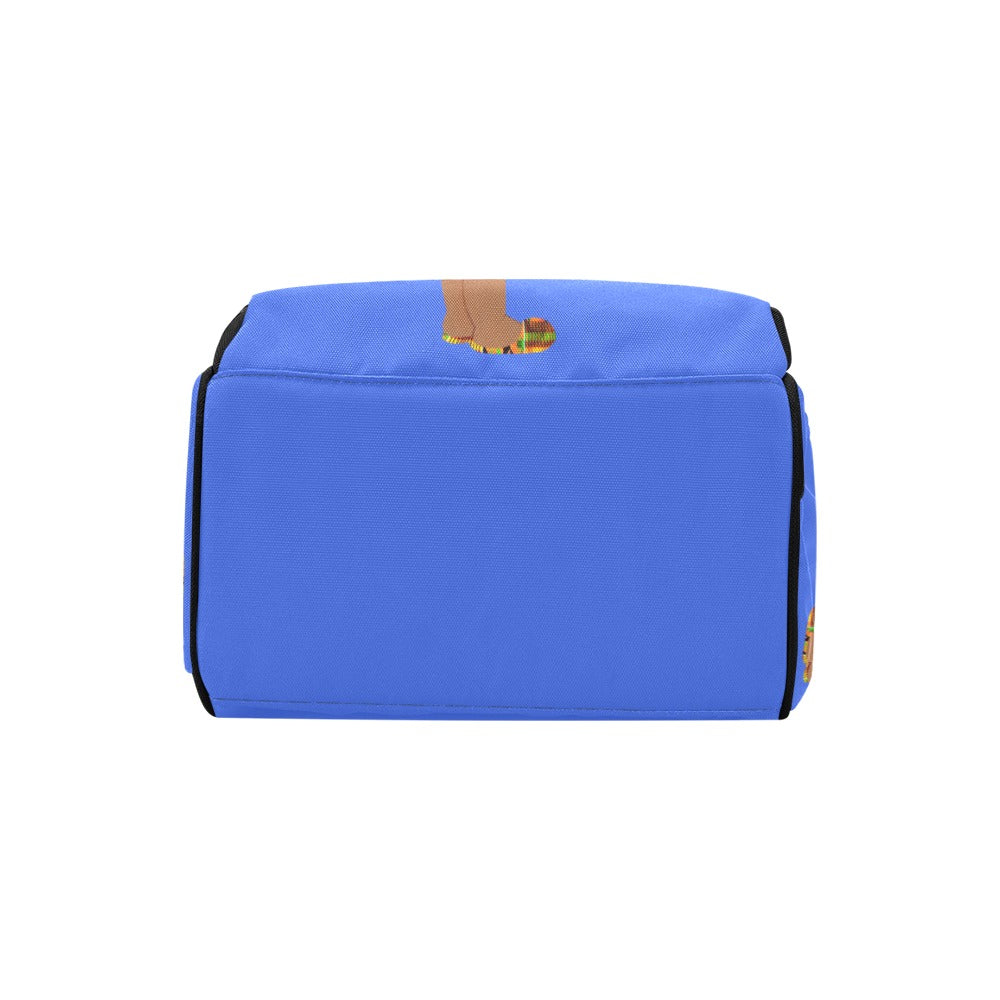 Designer Diaper Bag - Ethnic African American King Baby Boy - Royal Blue Waterproof Diaper Bag Backpack