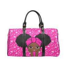 Load image into Gallery viewer, Custom Diaper Tote Bag | Adorable African American Baby Girl Natural Pigtails And Head Wrap Pink