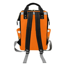 Load image into Gallery viewer, Designer Diaper Bag - Ethnic King African American Baby Boy - Orange Multi-Function Backpack