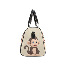 Load image into Gallery viewer, Custom Diaper Tote Bag | Adorable Cartoon Monkey On Tan - Diaper Travel Bag