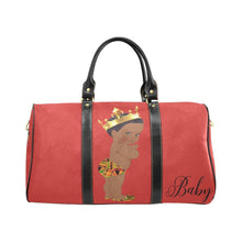 Load image into Gallery viewer, Custom Diaper Tote Bag - Ethnic Super Cute African American Baby Boy King - Dark Red Travel Baby Bag