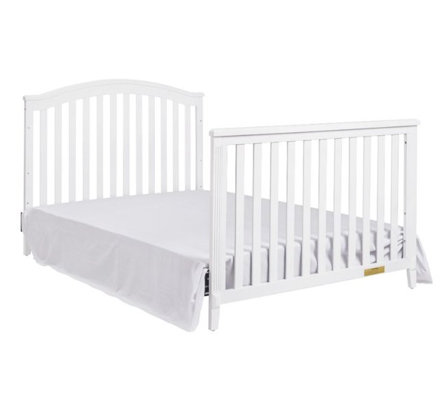 AFG Baby Furniture Kali II 4-in-1 Convertible Crib with Toddler Guardrail; White