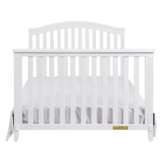 AFG Baby Furniture Kali II 4-in-1 Convertible Crib with Toddler Guardrail; White