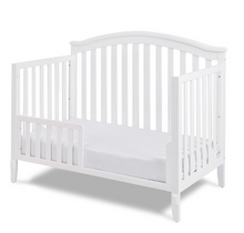 Load image into Gallery viewer, AFG Baby Furniture Kali II 4-in-1 Convertible Crib with Toddler Guardrail; White