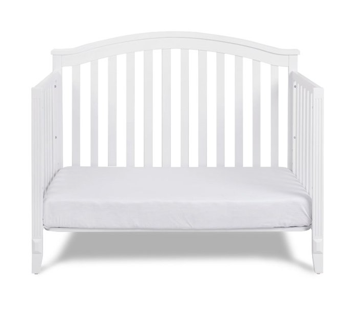 AFG Baby Furniture Kali II 4-in-1 Convertible Crib with Toddler Guardrail; White
