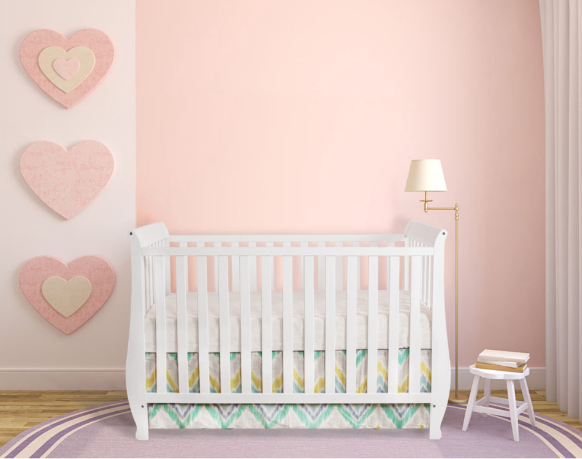 AFG Baby Naomi 4-in-1 Convertible Crib in Classic White Made of Solid Pine