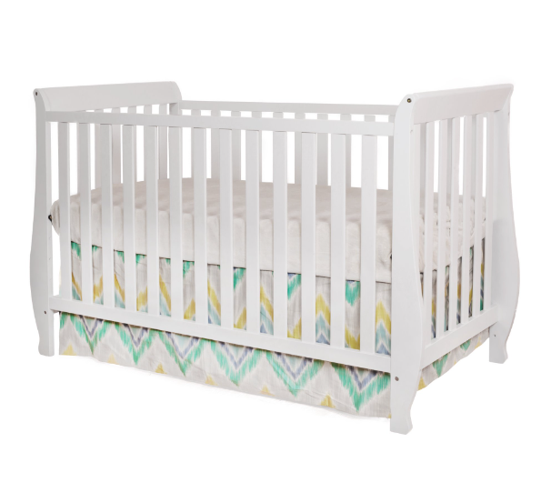 AFG Baby Naomi 4-in-1 Convertible Crib in Classic White Made of Solid Pine