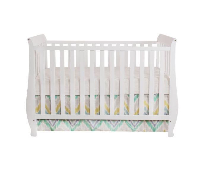 AFG Baby Naomi 4-in-1 Convertible Crib in Classic White Made of Solid Pine