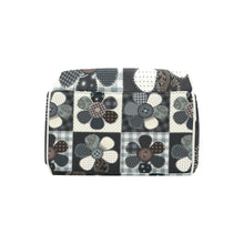 Load image into Gallery viewer, Personalized Diaper Bag Backpack - Patchwork Flower Buttons With Cream Label - Large Capacity and Waterproof