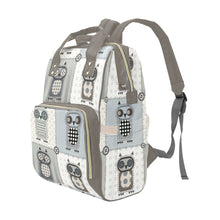 Load image into Gallery viewer, Patchwork Owls Blank Multi-Function Backpack Diaper Bag