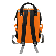 Load image into Gallery viewer, Designer Diaper Bag - Ethnic African American Baby Girl - Orange Multi-Function Backpack