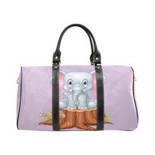 Load image into Gallery viewer, Custom Diaper Tote Bag - Super Cute Cartoon Baby Elephant On Lavender - Diaper Travel Bag