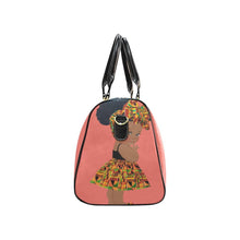 Load image into Gallery viewer, Custom Diaper Tote Bag - Ethnic Super Cute African American Baby Girl - Coral Travel Tote Baby Bag