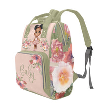 Load image into Gallery viewer, Cutest African American Baby Girl in Pink Tutu Multi-Function Waterproof Diaper Backpack Bag