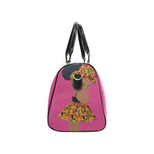 Load image into Gallery viewer, Custom Diaper Tote Bag - Ethnic Super Cute African American Baby Girl - Raspberry Red Travel Tote Baby Bag