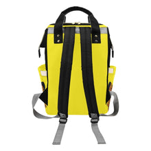Load image into Gallery viewer, Designer Diaper Bag - Ethnic Queen African American Baby Girl - Bright Yellow Multi-Function Backpack