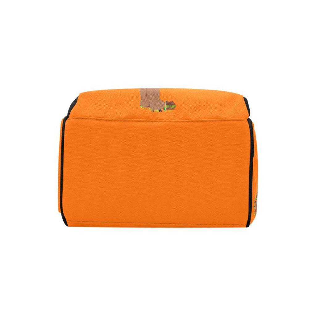 Designer Diaper Bag - Ethnic King African American Baby Boy - Orange Multi-Function Backpack