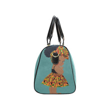 Load image into Gallery viewer, Custom Diaper Tote Bag - Ethnic Super Cute African American Baby Girl - Teal Green Travel Tote Baby Bag