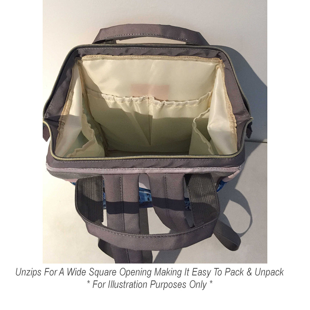 Diaper Bag Backpack | Adorable Teddy Bear - Dark And Light Blue Waterproof Diaper Bag