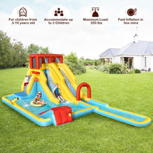Load image into Gallery viewer, Inflatable Dual Slide Water Park Climbing Bouncer with 735W Air Blower