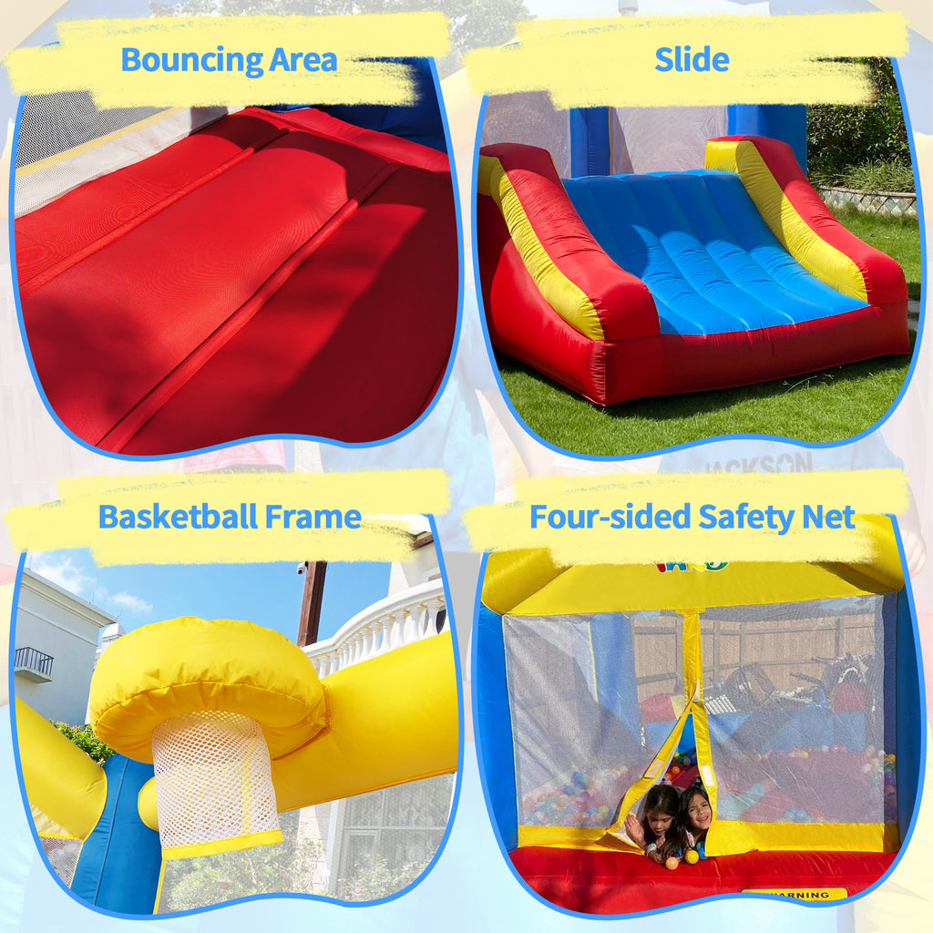 Bounce House Inflatable Bounce House with Basketball Hoop Royal Bouncer for Kids, 12 x 9 x 8 ft H, w/ UL Certified Air Blower