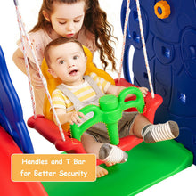 Load image into Gallery viewer, 3-in-1 Junior Children Freestanding Design Climber Slide Swing Seat Basketball Hoop