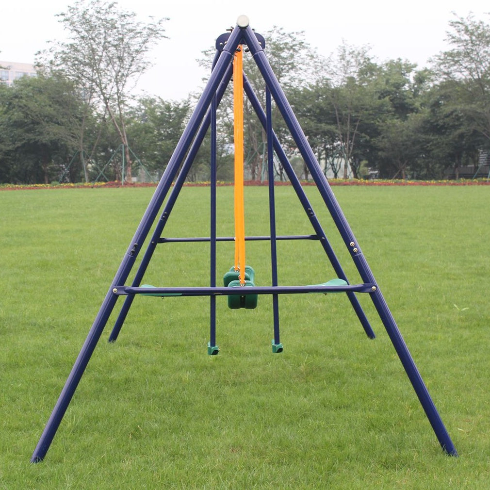 Metal Swing Set Outdoor with Glider for Kids; Toddlers; Children