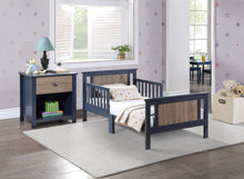 Load image into Gallery viewer, Connelly Reversible Panel Toddler Bed Midnight Blue/Vintage Walnut