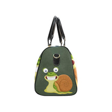 Load image into Gallery viewer, Custom Diaper Tote Bag | Adorable Cartoon Snail On Dark Green - Diaper Travel Tote Bag