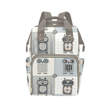 Load image into Gallery viewer, Patchwork Owls Blank Multi-Function Backpack Diaper Bag