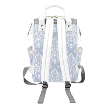 Load image into Gallery viewer, Designer Diaper Bags - Pretty Light Blue Personalized Custom Diaper Bag Backpack