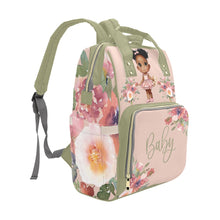 Load image into Gallery viewer, Cutest African American Baby Girl in Pink Tutu Multi-Function Waterproof Diaper Backpack Bag